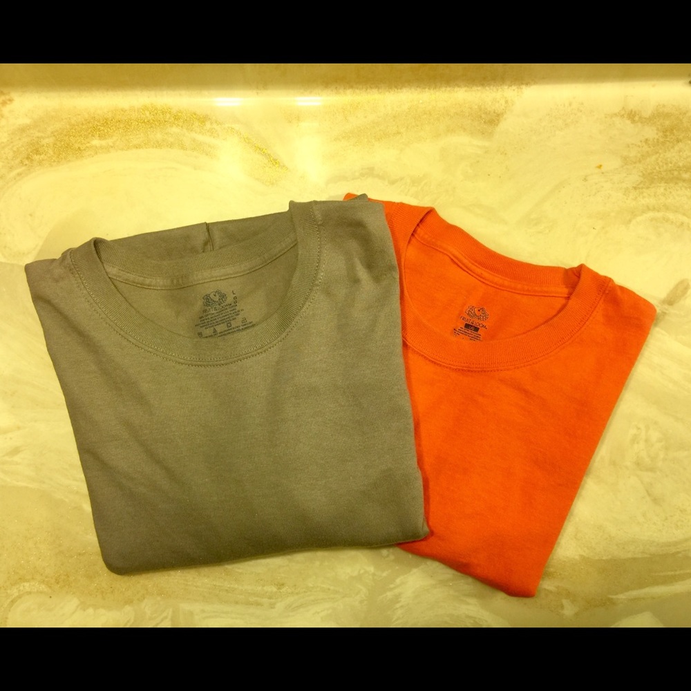 2 Colored T-shirts, 1 Long Sleeve 1 Short